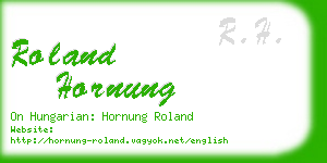 roland hornung business card